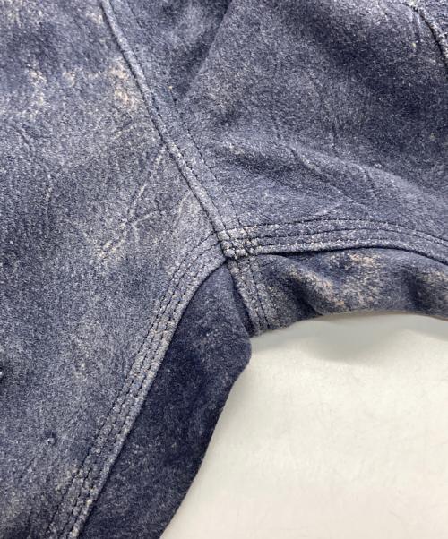 seven by seven（セブンバイセブン）SEVEN BY SEVEN (セブンバイセブン) LEATHER DOUBLE KNEE PANTS ネイビー サイズ:Lの古着・服飾アイテム