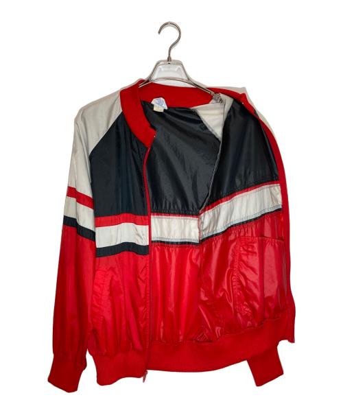 adidas Originals（アディダスオリジナル）adidas originals (アディダスオリジナル) ヴィンテージナイロンジャケット レッド×ブラック サイズ:Lの古着・服飾アイテム