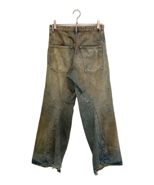 NVRFRGT（ネヴァーフォーゲット）NVRFRGT (ネヴァーフォーゲット) 3D Twisted Wide Leg Jeans ブルー×ブラウン サイズ:1の古着・服飾アイテム