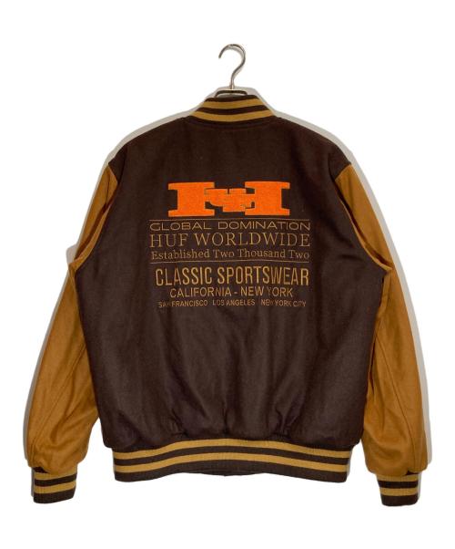 HUF（ハフ）HUF (ハフ) HARRISON VARSITY JACKET ブラウン サイズ:Ⅿの古着・服飾アイテム