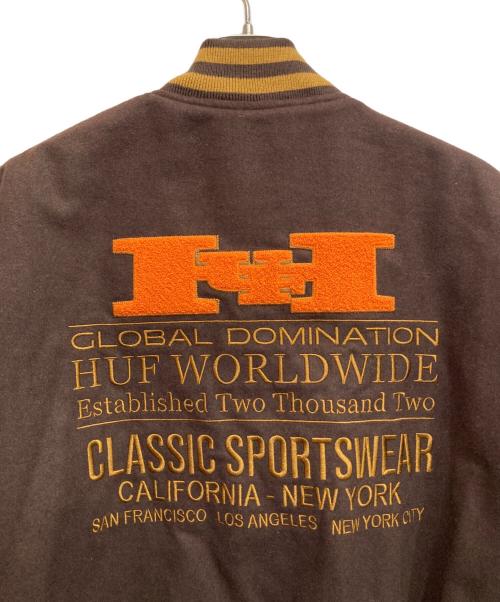 HUF（ハフ）HUF (ハフ) HARRISON VARSITY JACKET ブラウン サイズ:Ⅿの古着・服飾アイテム