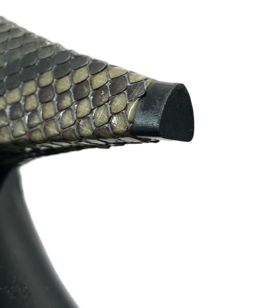 CELINE（セリーヌ）CELINE (セリーヌ) パイソンヒールパンプス カーキ サイズ:35.5の古着・服飾アイテム