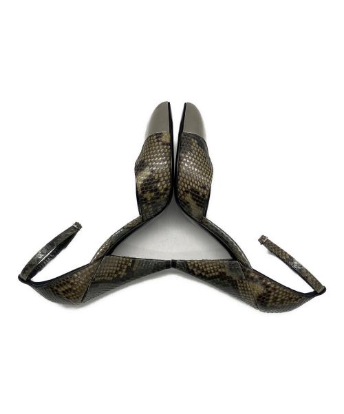 CELINE（セリーヌ）CELINE (セリーヌ) パイソンヒールパンプス カーキ サイズ:35.5の古着・服飾アイテム