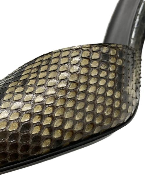 CELINE（セリーヌ）CELINE (セリーヌ) パイソンヒールパンプス カーキ サイズ:35.5の古着・服飾アイテム