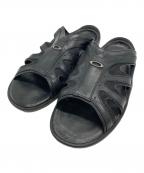 OAKLEYオークリー）の古着「00'sアーカイブレザースライドサンダル」｜ブラック