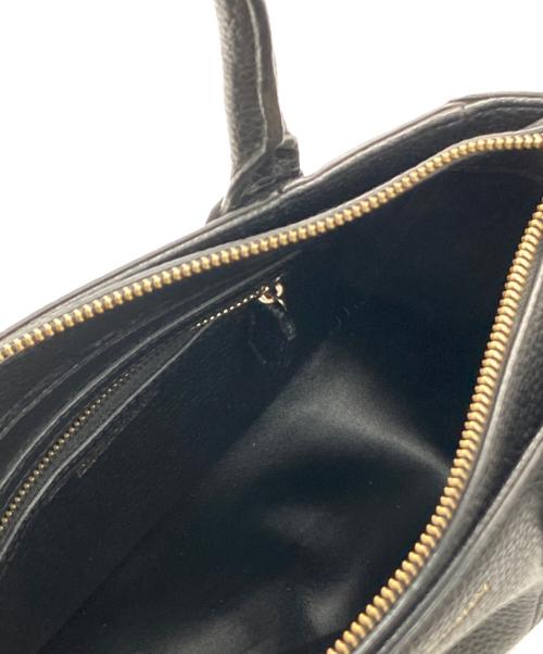 EMPORIO ARMANI（エンポリオアルマーニ）EMPORIO ARMANI (エンポリオアルマーニ) シュリンクレザートートバッグ ブラックの古着・服飾アイテム