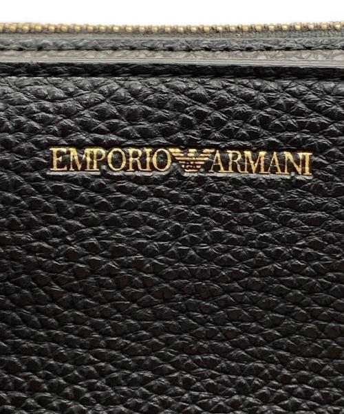 EMPORIO ARMANI（エンポリオアルマーニ）EMPORIO ARMANI (エンポリオアルマーニ) シュリンクレザートートバッグ ブラックの古着・服飾アイテム