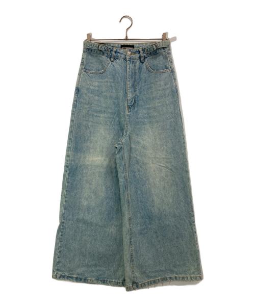 masonprince（メゾンプリンス）masonprince (メゾンプリンス) サイドベルト ワイドフレアデニムパンツ ブルー サイズ:SIZE1の古着・服飾アイテム