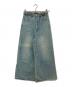 masonprince（メゾンプリンス）の古着「サイドベルト ワイドフレアデニムパンツ」｜ブルー