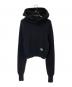 ALEXANDERWANG.T（アレキサンダーワンティー）の古着「ロゴクロップドニットパーカー」｜ブラック