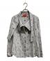 Vivienne Westwood RED LABEL（ヴィヴィアンウエストウッドレッドレーベル）の古着「オーヴ柄リボンシャツ」｜グレー×ホワイト
