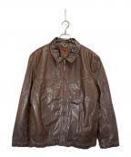 Timberlandティンバーランド）の古着「オールドレザージャケット」｜ブラウン