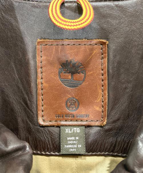 Timberland（ティンバーランド）Timberland (ティンバーランド) オールドレザージャケット ブラウン サイズ:XLの古着・服飾アイテム