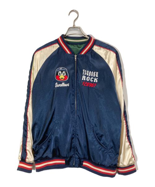 東京ヤクルトスワローズ（トウキョウヤクルトスワローズ）東京ヤクルトスワローズ (トウキョウヤクルトスワローズ) つば九郎スカジャン ネイビー サイズ:XLの古着・服飾アイテム