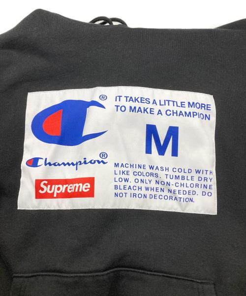 Champion（チャンピオン）Champion (チャンピオン) Supreme (シュプリーム) Label Hooded Sweatshirt ブラック サイズ:Mの古着・服飾アイテム