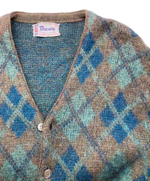 Darwin（ダーウィン）Darwin (ダーウィン) モヘア混チェックカーディガン グリーン サイズ:SIZE Mの古着・服飾アイテム