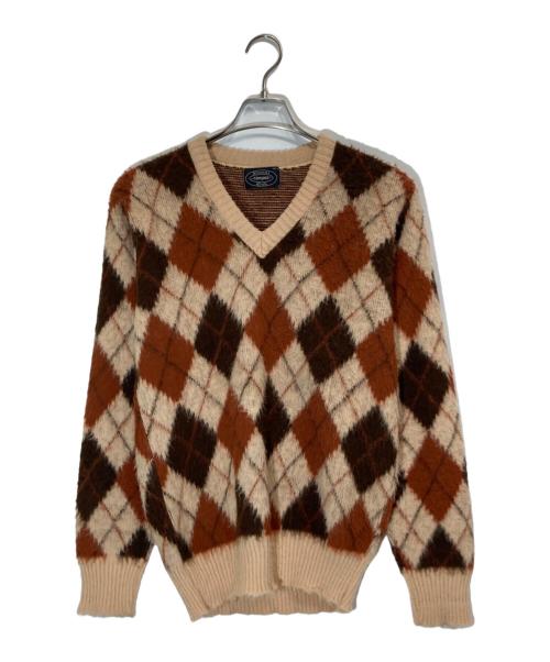 CAMPUS（キャンパス）CAMPUS (キャンパス) ヴィンテージアクリルアーガイルニット ブラウン サイズ:Ⅿの古着・服飾アイテム