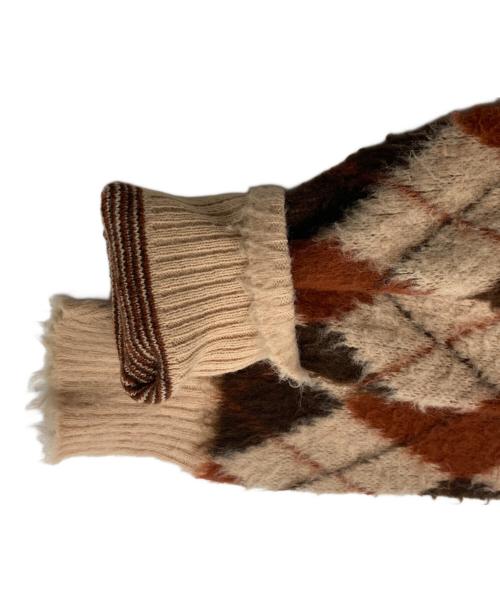 CAMPUS（キャンパス）CAMPUS (キャンパス) ヴィンテージアクリルアーガイルニット ブラウン サイズ:Ⅿの古着・服飾アイテム