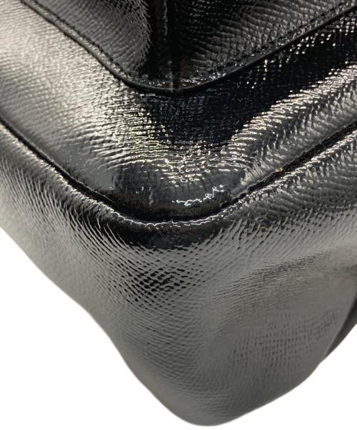 COACH（コーチ）COACH (コーチ) パテント クロスグレーンレザー ミディアム チャーリー バックバッグ ブラック サイズ:-の古着・服飾アイテム