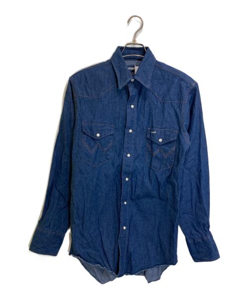 Wrangler（ラングラー）Wrangler (ラングラー) 80'sデニムウエスタンシャツ インディゴ サイズ:15-33の古着・服飾アイテム