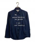 SEDITIONARIES by 666セディショナリーズ）の古着「スローガンシャツ」｜ネイビー