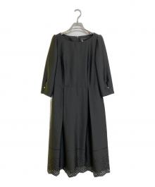 TO BE CHIC（トゥービーシック）の古着「タフタヘムドット ワンピース」｜ブラック