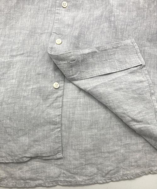 Paul Stuart（ポールスチュアート）Paul Stuart (ポールスチュアート) ハイカウントフレンチリネンシャンブレーイタリアンカラーシャツ グレー サイズ:Lの古着・服飾アイテム