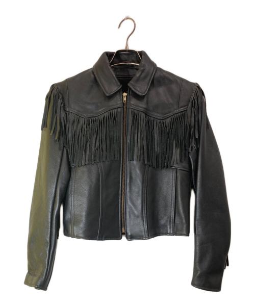 Schott（ショット）Schott (ショット) フリンジレザージャケット ブラック サイズ:6の古着・服飾アイテム