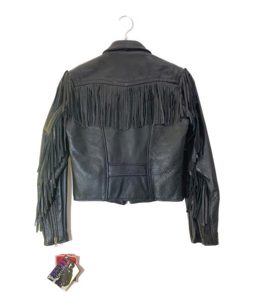Schott（ショット）Schott (ショット) フリンジレザージャケット ブラック サイズ:6の古着・服飾アイテム