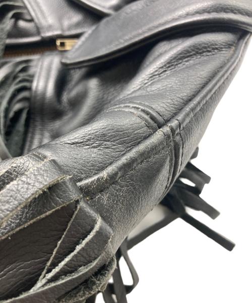 Schott（ショット）Schott (ショット) フリンジレザージャケット ブラック サイズ:6の古着・服飾アイテム