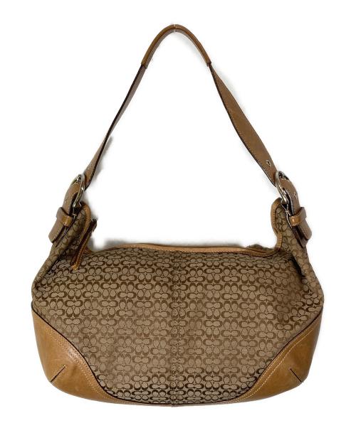 COACH（コーチ）COACH (コーチ) シグネチャーワンショルダーバッグ ベージュの古着・服飾アイテム