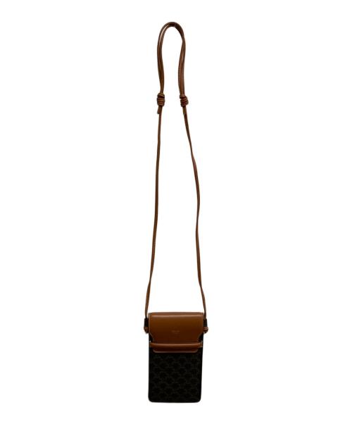 CELINE（セリーヌ）CELINE (セリーヌ) トリオンフキャンバスモバイルポーチ ブラウン サイズ:-の古着・服飾アイテム