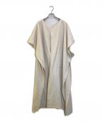 Lavish Gateラビッシュゲート）の古着「ウール混ニットメルトン ロングガウン」｜ベージュ