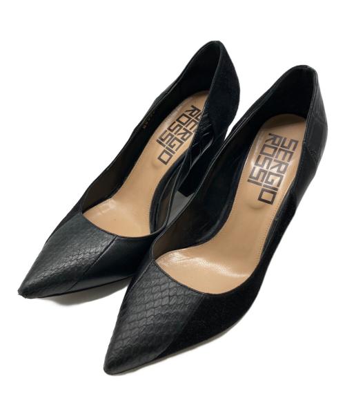 sergio rossi（セルジオロッシ）sergio rossi (セルジオロッシ) コンビポインテッドトゥパンプス ブラック サイズ:SIZE 37の古着・服飾アイテム