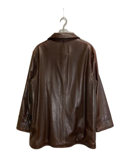 Donna Karan（ダナキャラン）Donna Karan (ダナキャラン) レザーコート ブラウン サイズ:Mの古着・服飾アイテム