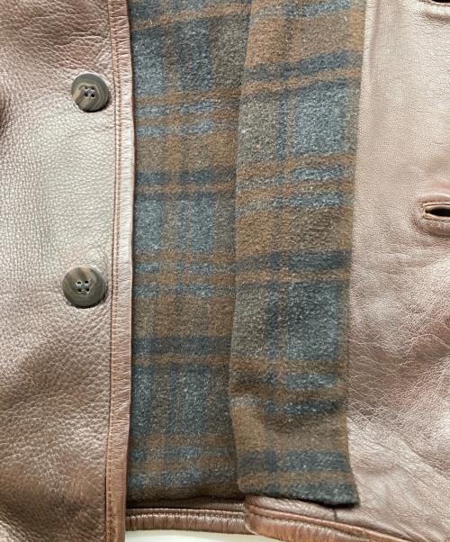 Donna Karan（ダナキャラン）Donna Karan (ダナキャラン) レザーコート ブラウン サイズ:Mの古着・服飾アイテム