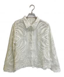 Adam et Rope（アダム エ ロペ）の古着「クロップドクラフトレースシャツ」｜ホワイト