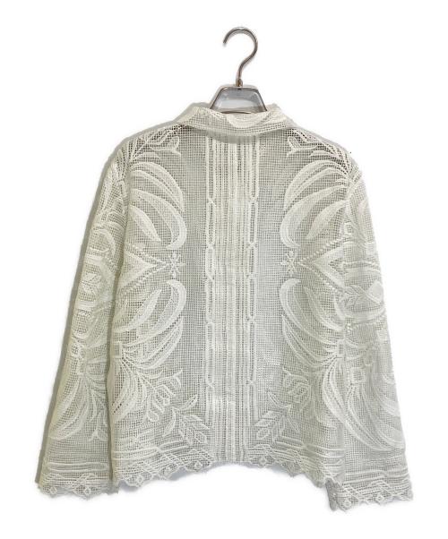 Adam et Rope（アダム エ ロペ）Adam et Rope (アダム エ ロペ) クロップドクラフトレースシャツ ホワイト サイズ:freeの古着・服飾アイテム
