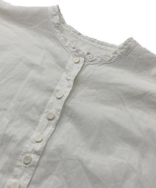 maison de soil（メゾンドソイル）maison de soil (メゾンドソイル) キャンブリックレースネックブラウス ホワイト サイズ:SIZE 1の古着・服飾アイテム