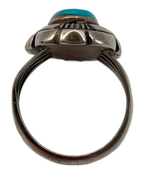 インディアンジュエリー ズニ族（インディアンジュエリー ズニゾク）インディアンジュエリー ズニ族 (インディアンジュエリー ズニゾク) スタンプワークストーンリング グリーン×ブルー サイズ:-の古着・服飾アイテム