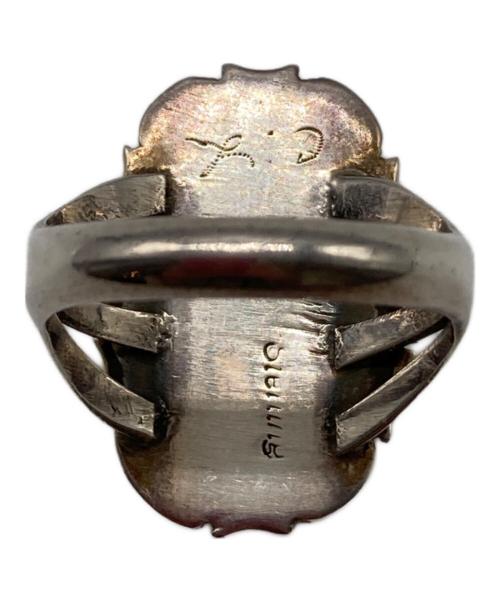 インディアンジュエリー ズニ族（インディアンジュエリー ズニゾク）インディアンジュエリー ズニ族 (インディアンジュエリー ズニゾク) スタンプワークストーンリング グリーン×ブルー サイズ:-の古着・服飾アイテム