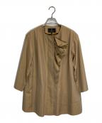 LANVIN COLLECTIONランバンコレクション）の古着「ノーカラーフリルジャケット」｜ベージュ