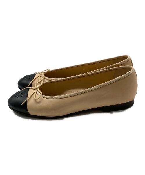 CHANEL（シャネル）CHANEL (シャネル) フラットパンプス ベージュ サイズ:37の古着・服飾アイテム