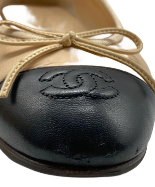 CHANEL（シャネル）CHANEL (シャネル) フラットパンプス ベージュ サイズ:37の古着・服飾アイテム