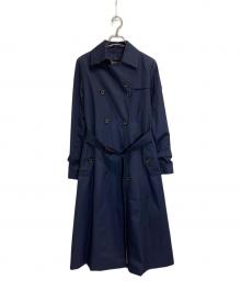 BLUE LABEL CRESTBRIDGE（ブルーレーベルクレストブリッジ）の古着「トラディショナルギャバジントレンチコート」｜ネイビー