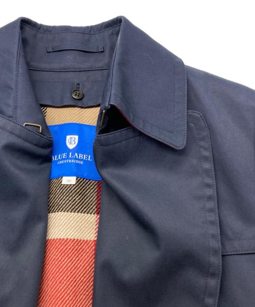 BLUE LABEL CRESTBRIDGE（ブルーレーベルクレストブリッジ）BLUE LABEL CRESTBRIDGE (ブルーレーベルクレストブリッジ) トラディショナルギャバジントレンチコート ネイビー サイズ:38の古着・服飾アイテム