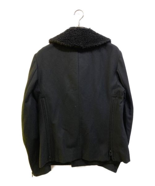Y’s BANG ON!（ワイズ バングオン）Y’s BANG ON! (ワイズ バングオン) 襟ボアウールPコート ブラック サイズ:2の古着・服飾アイテム