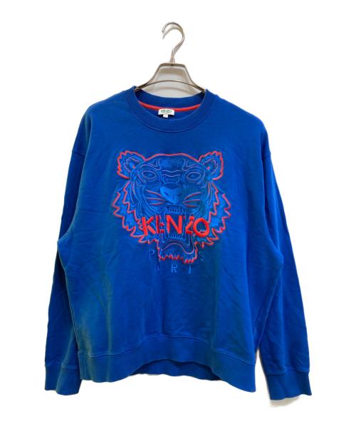 KENZO（ケンゾー）KENZO (ケンゾー) タイガーエンブロイダリースウェット ブルー サイズ:Sの古着・服飾アイテム