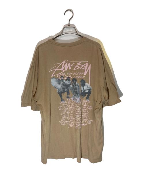 stussy（ステューシー）stussy (ステューシー) プリントTシャツ ブラウン サイズ:XLの古着・服飾アイテム
