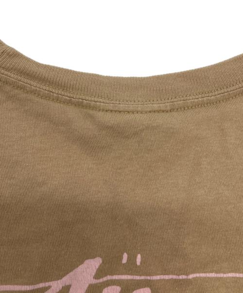 stussy（ステューシー）stussy (ステューシー) プリントTシャツ ブラウン サイズ:XLの古着・服飾アイテム